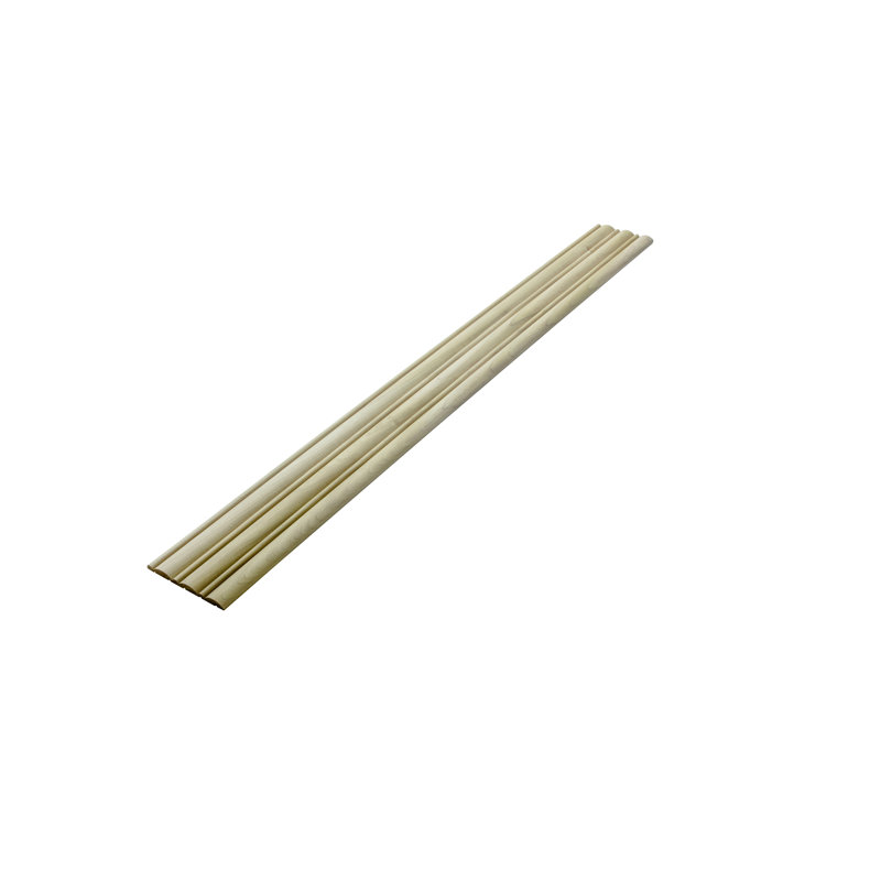 5" x 47.5" Unfinished Beige Hardwood Reeded Wall Panel
