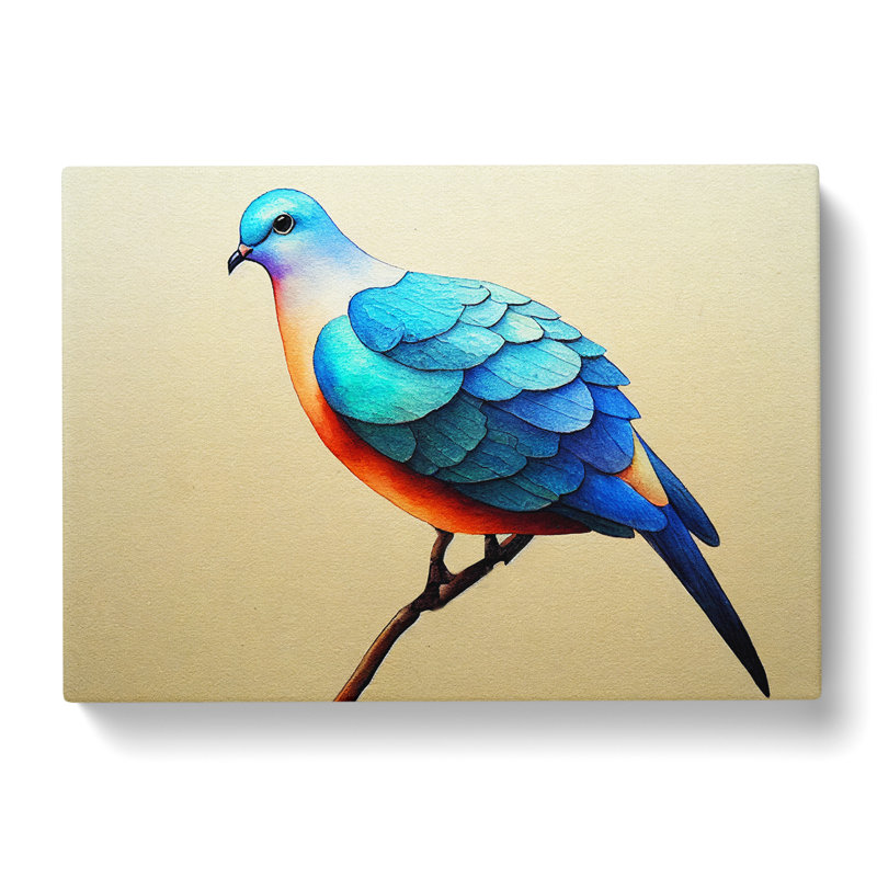 Dove Bird In Watercolour Vol.2 - Wrapped Canvas Print, 35cm H x 50cm W x 3cm D