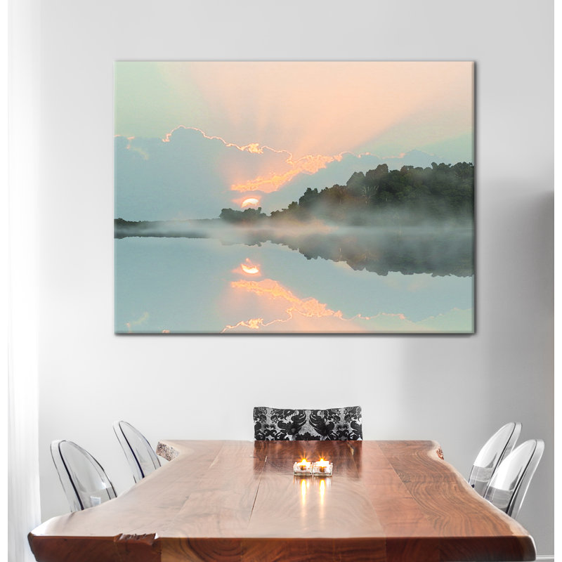 Cove coucher de soleil, H 30 po x l 40 po x P 1,5 po, Toile tendue