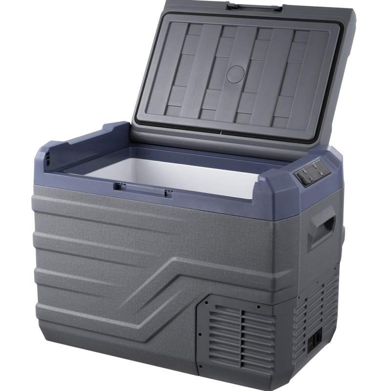 VEVOR 37L Gray Portable Car Refrigerator with Bluetooth Control