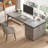 47.24"Gray Rectangular Sintered Stone Writing Desk,4-drawer-1331834783