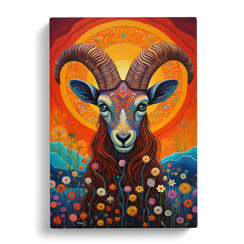 Capricorn Zodiac Colour Field - Wrapped Canvas, 50cm H x 35cm W x 3cm D