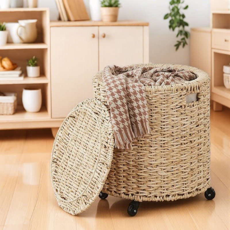 Rolling Laundry Hamper, White