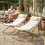 Chaises longues d'extérieur pliables 2 pièces avec dossier réglable - Conception en rotin durable pour patio et plage-1869091579