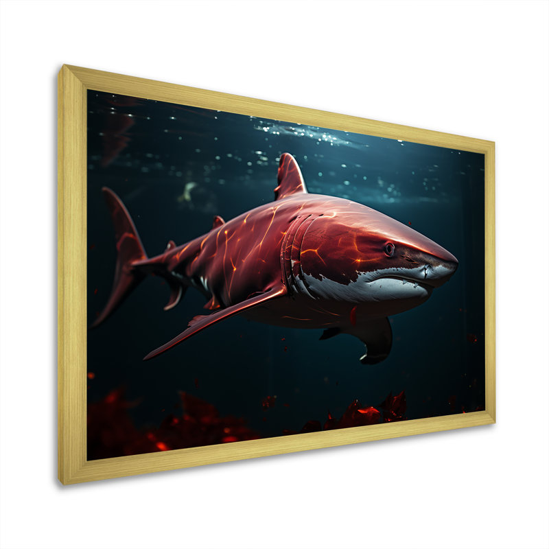 " Oceans Red Ghost Shark Photography ", Gold Single Picture Framed, 30" H x 40" W x 1.5" D