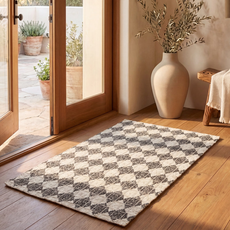 Tapis géométrique tissé à la main Eisner Natura, Carré 6 pi