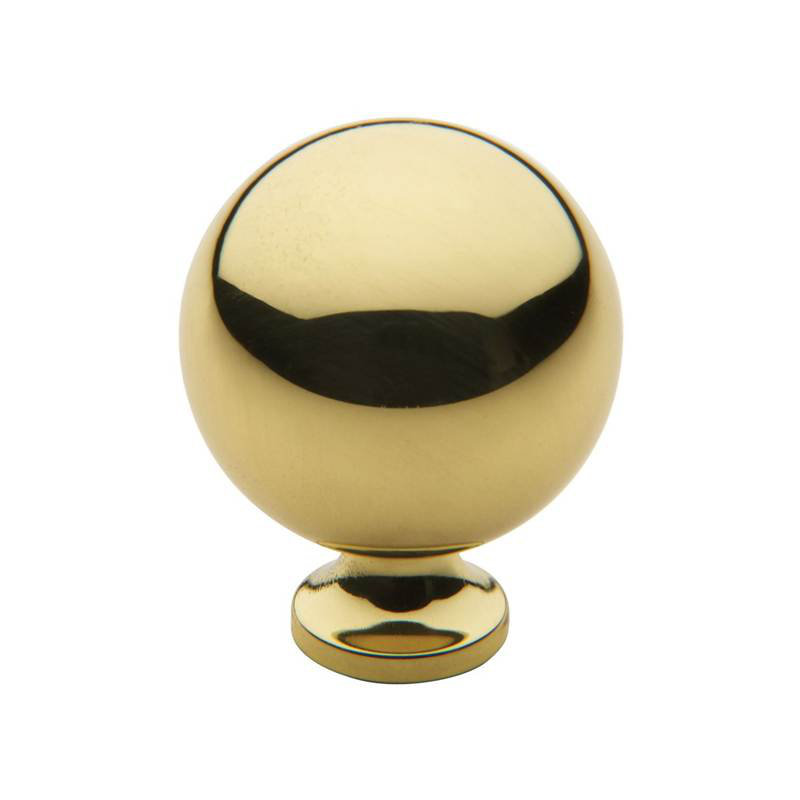 1 1/4" Diameter Round Knob, Bright Brass