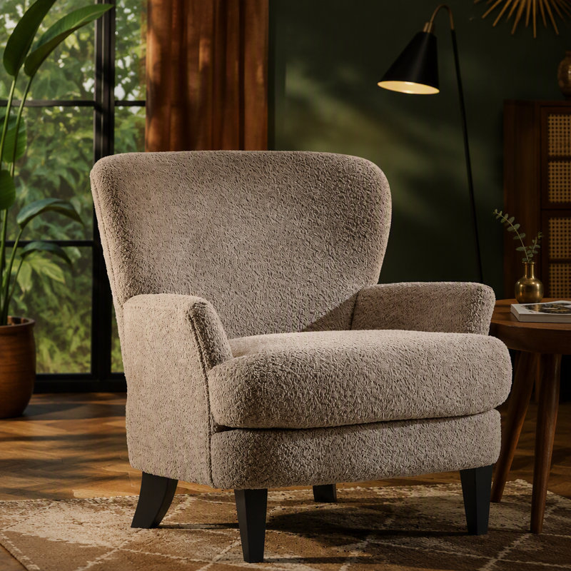 Fauteuil club rembourré Gerald Boucle