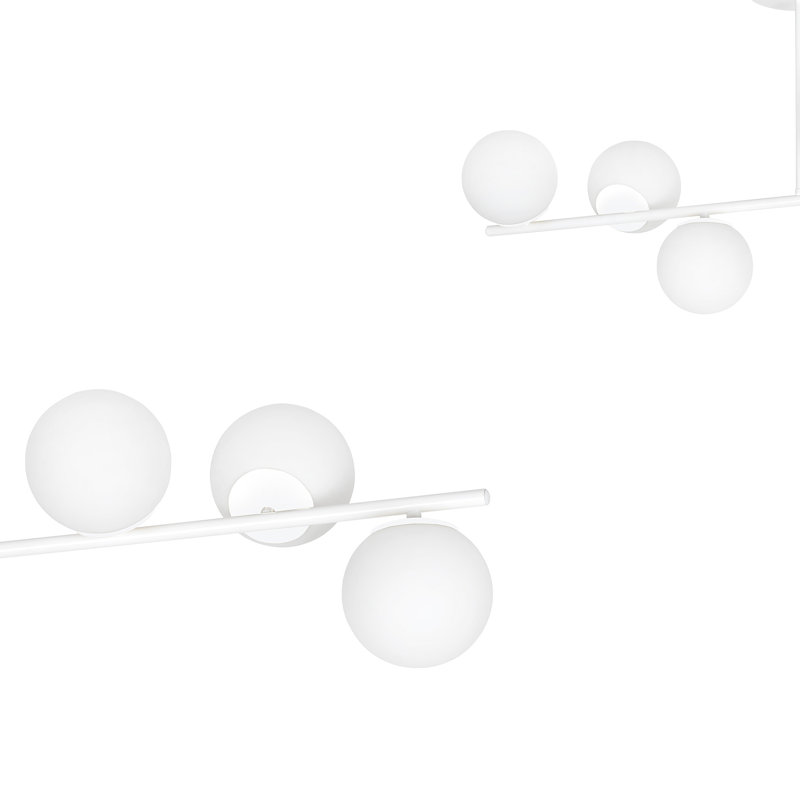 Gaen 6 - Light Kitchen Island Linear Pendant, White