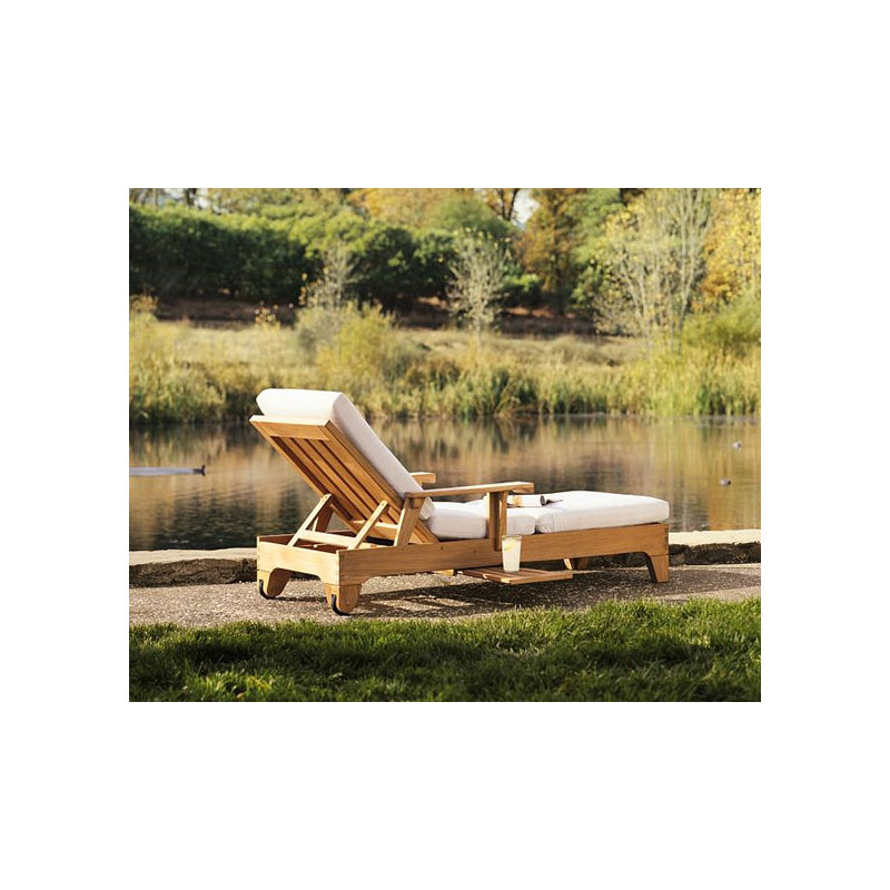 Mair Outdoor Teak Chaise Lounge