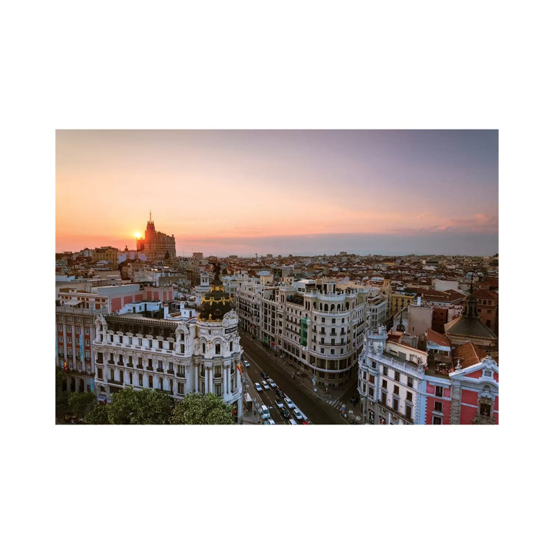 Sunset Over Madrid, Spain by Matteo Colombo - Wrapped Canvas Print, 46cm H x 66cm W