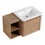 Meuble-lavabo mural 36 po avec lavabo en céramique et tablettes de rangement et 1 porte à fermeture en douceur, contreplaqué