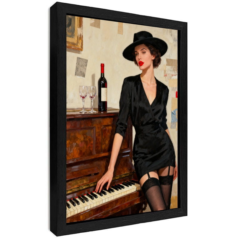 «Black Love Vintage Paris from Elegant Lady», reproduction d'art encadrée de style rétro, H 25 po x l 17 po
