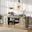 70 in Farmhouse TV Stand for 75 in TVs, Modern Entertainment Center with Sliding Barn Doors, Modern Media TV Console Table, Wood Long TV Stand for Living Room-334885593-334885592