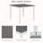 Dining Table Set, Modern Wood Dining Table Set,Dining Table Set For Small Place, Kitchen, Dining Room, Grey & White Two Tone-997564735