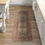 Machine Washable Oriental Machine Woven Polyester Area Rug in Brown/Blue-368228199