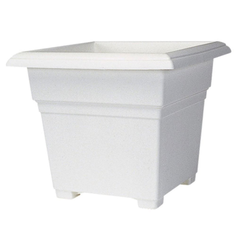 Pot à fleurs en plastique Kayenta, H 15,75 po x l 17,75 po x P 17,75 po, Blanc