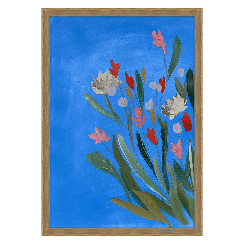 Meadow 3 Print by Jo Stearns, Oak, No, 36" H x 25" W x 2.38" D
