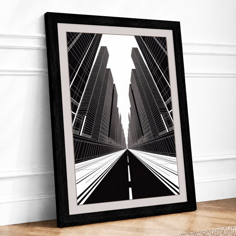 Urban Canyon Modern - Framed Print, A4 - 29.7 x 21.0 cm, Black