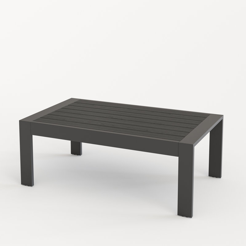 Aluminum Outdoor Patio Coffee Table, Gray