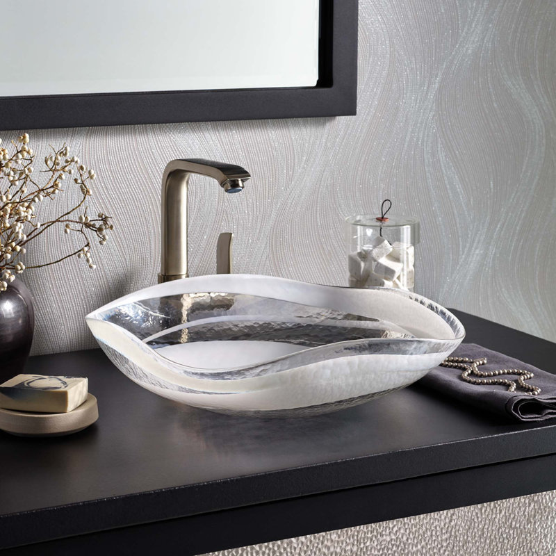 Murano Glass Specialty Vessel Bathroom Sink, Marina