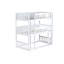 Lit simple superposé simple en bois d'hévéa blanc détachable avec échelles et barrières de sécurité pour chambre à coucher, taille triple, fabriquée en-1943912228