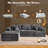  No Assembly Required Compression Packed 2-piece Cloud Modular Upholstered Sectional Sofa     -2040707266-2040707260