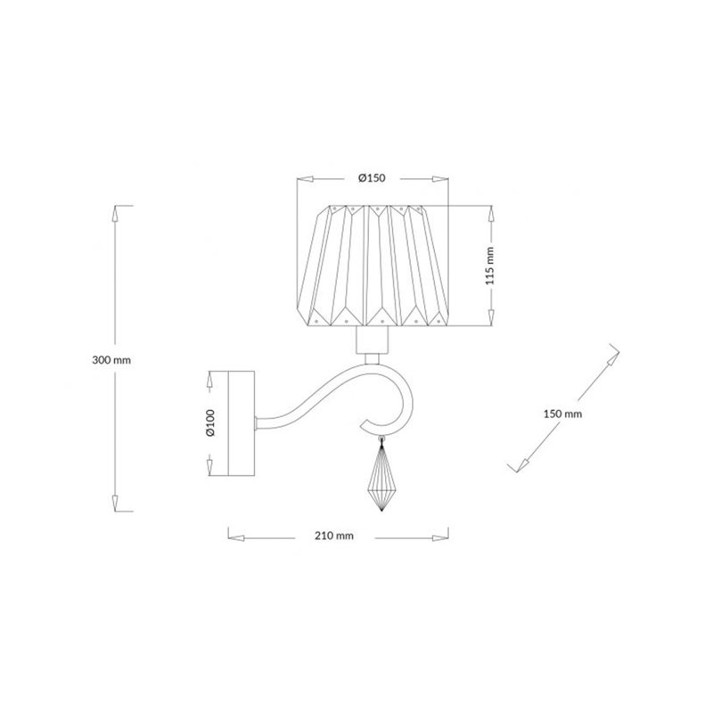 Bridges Armed Sconce, Antique Brass