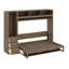 Lit escamotable avec garde-robe, tiroirs et tablettes ouvertes Murphy