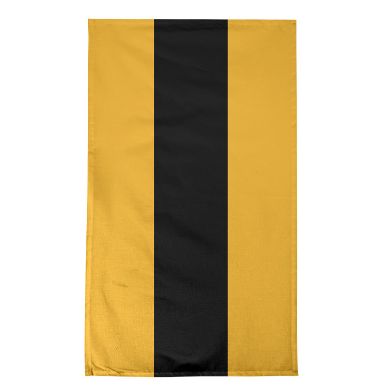 Stripe Tea Towel Kitchen Towel, Cotton Twill, Gold/Black Baseball