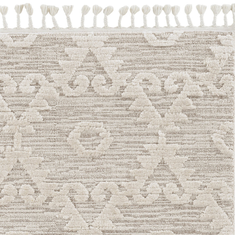 Ivoire Touffeté floral/beige Tapis décoratif