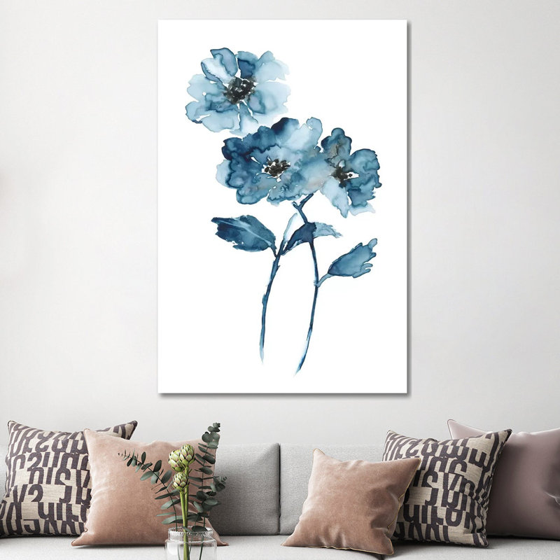 Blue Botanique II 1 Piece Wrapped Canvas Wall Art, 152.5 cm H x 101.5 cm W