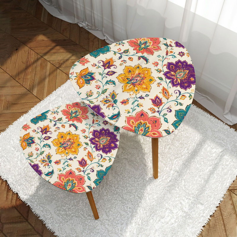 Ensemble de 2 tables basses gigognes Triangle