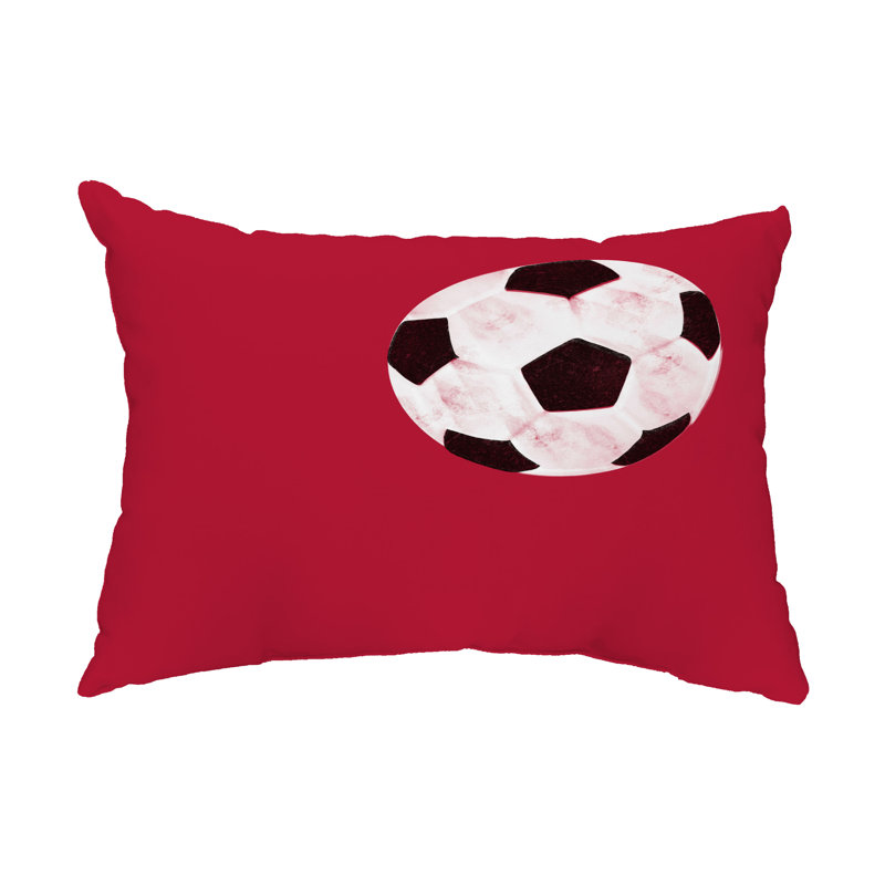  Coussin lombaire d'extérieur Soccer Ball, Rouge