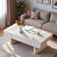 Table basse moderne avec 2 tiroirs cannelés