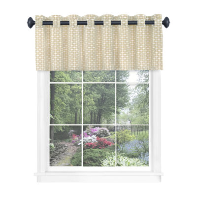 Bonamy Abstract Line Design Valance Curtains, Small Curtain for Windows Decor, 58 x 13 inches