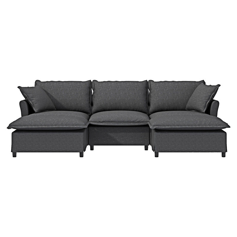 Canapé modulaire rembourré avec repose-pieds