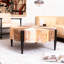 Table basse en bois manufacturé 31,7 po avec pieds en métal
