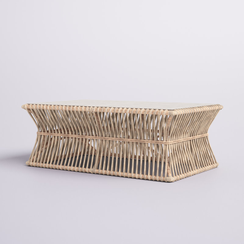 Table basse en bois massif Locke, Lavis gris