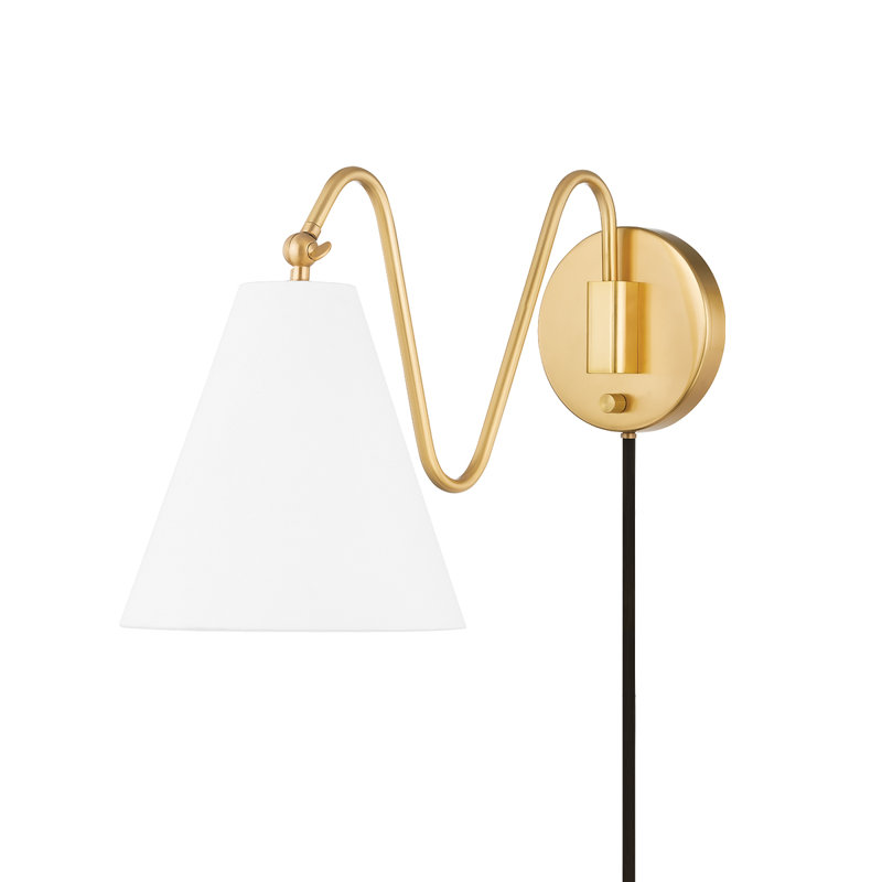 Onda Plug-in Sconce by TALI ROTH, Aged Brass