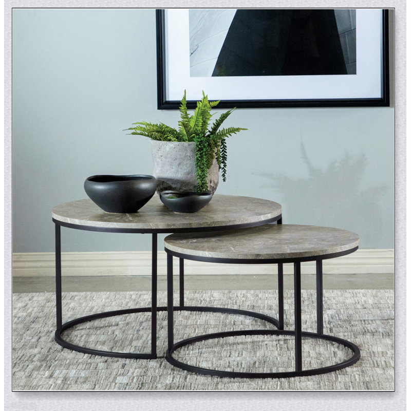 Table basse gigognes 2 pièces Hanover Grey