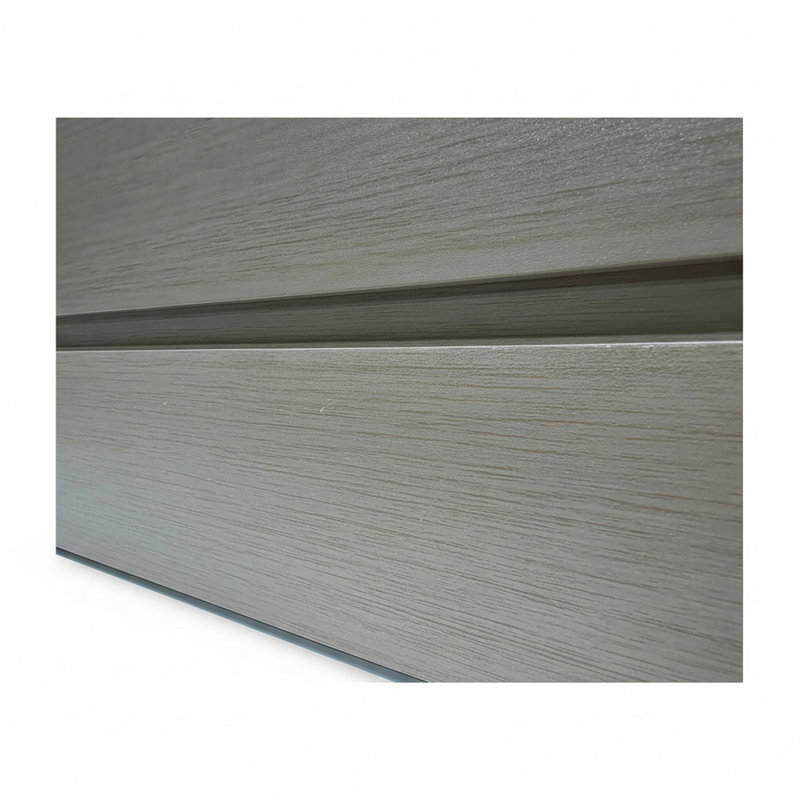 Jardinière rectangulaire grise et brune courte, structure en aluminium léger, drainage prédécoupé, finition de ton de bois, profondeur de plantation réglable, largeur de 18 po, hauteur de 11,5