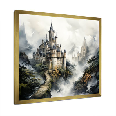Foggy Fairytale Castle - Art mural fantastique pour le salon