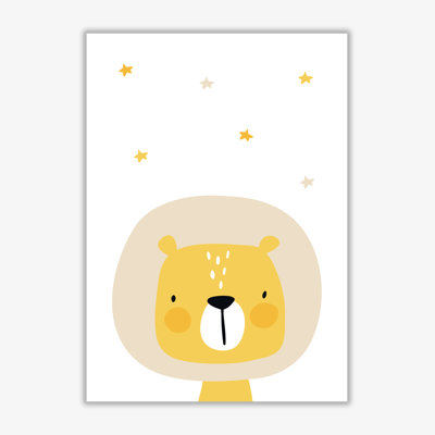 Scandi Lion And Stars - Painting