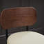 Tabouret de bar pivotant de style Mid-Century beige moderne de 26 po avec dossier et pieds en noyer