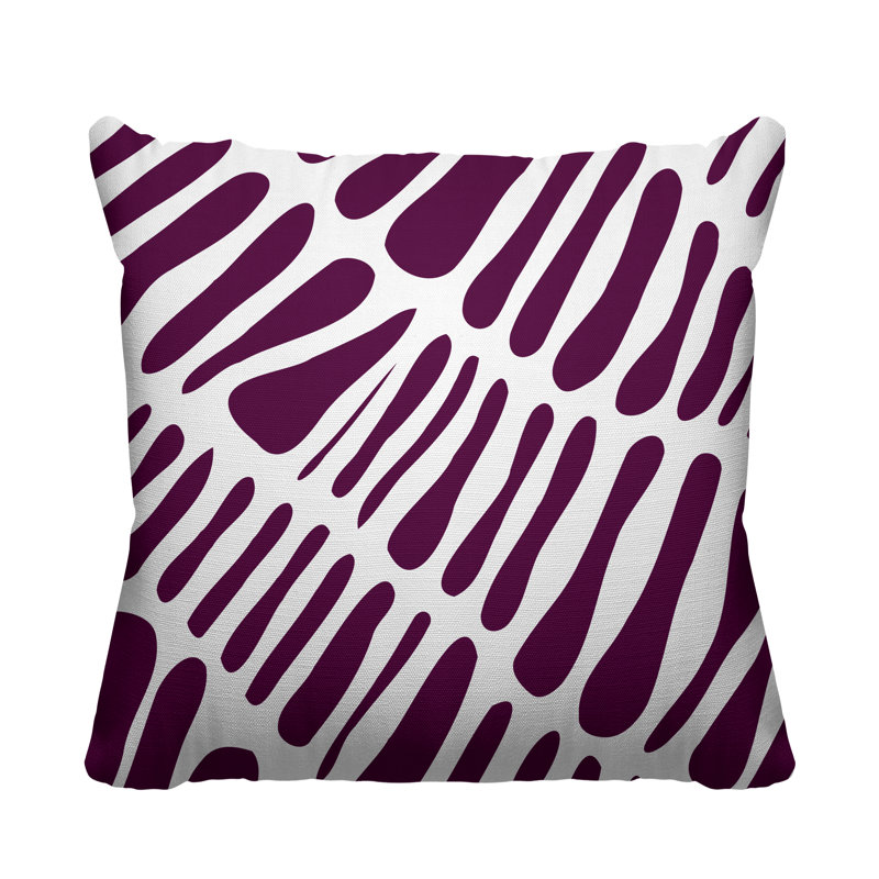 Locke Abstract Outdoor Reversible Throw Pillow, 19H" x 19W", Purple