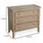 Rena Side End Table | 3 Drawers with Round Knobs | 28" Distressed Pebble Brown Mahogany Wood-105906771