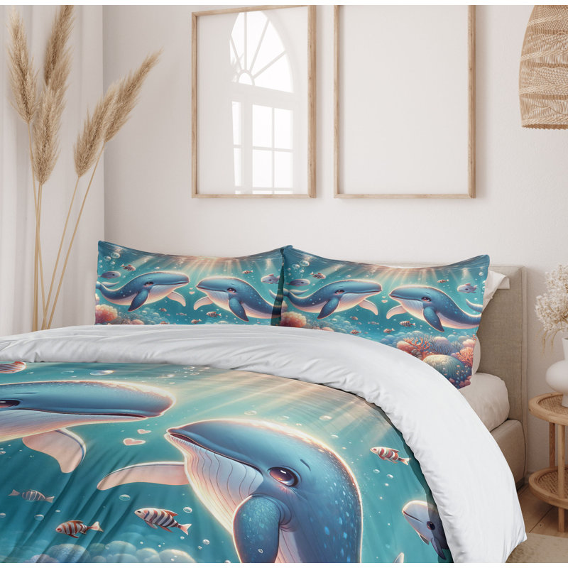 Ensemble de housse de couette en microfibre, Housse de couette pour grand lit et 2 taies décor