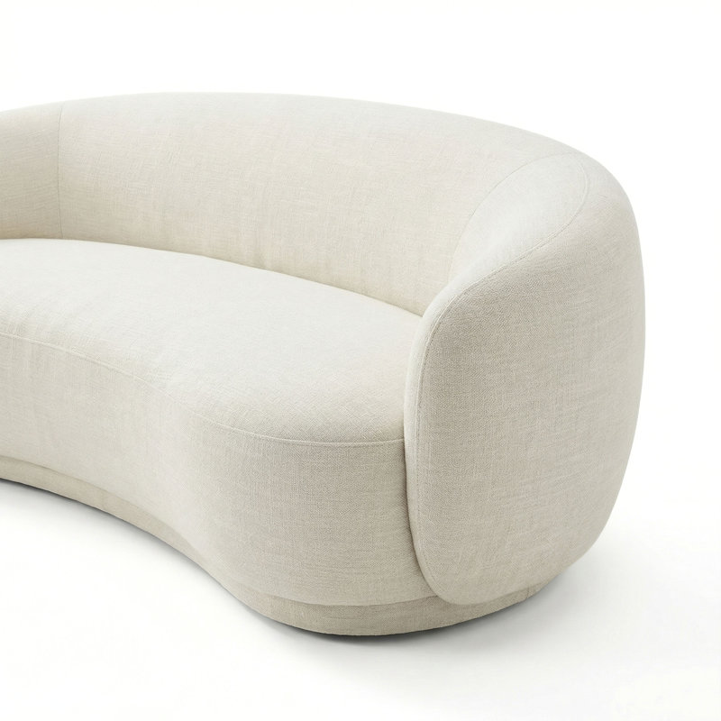 Kendall 90" Cream Textured Chenille Sofa