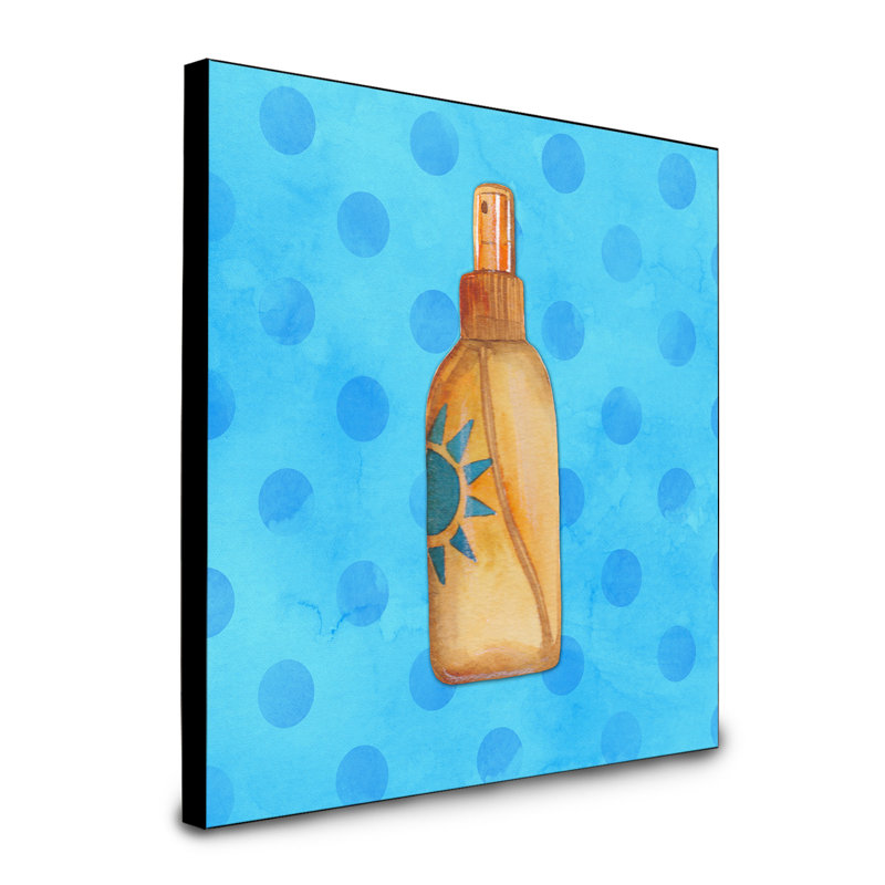 «Halswell Message in a Bottle Polkadot», art encadré, bleu